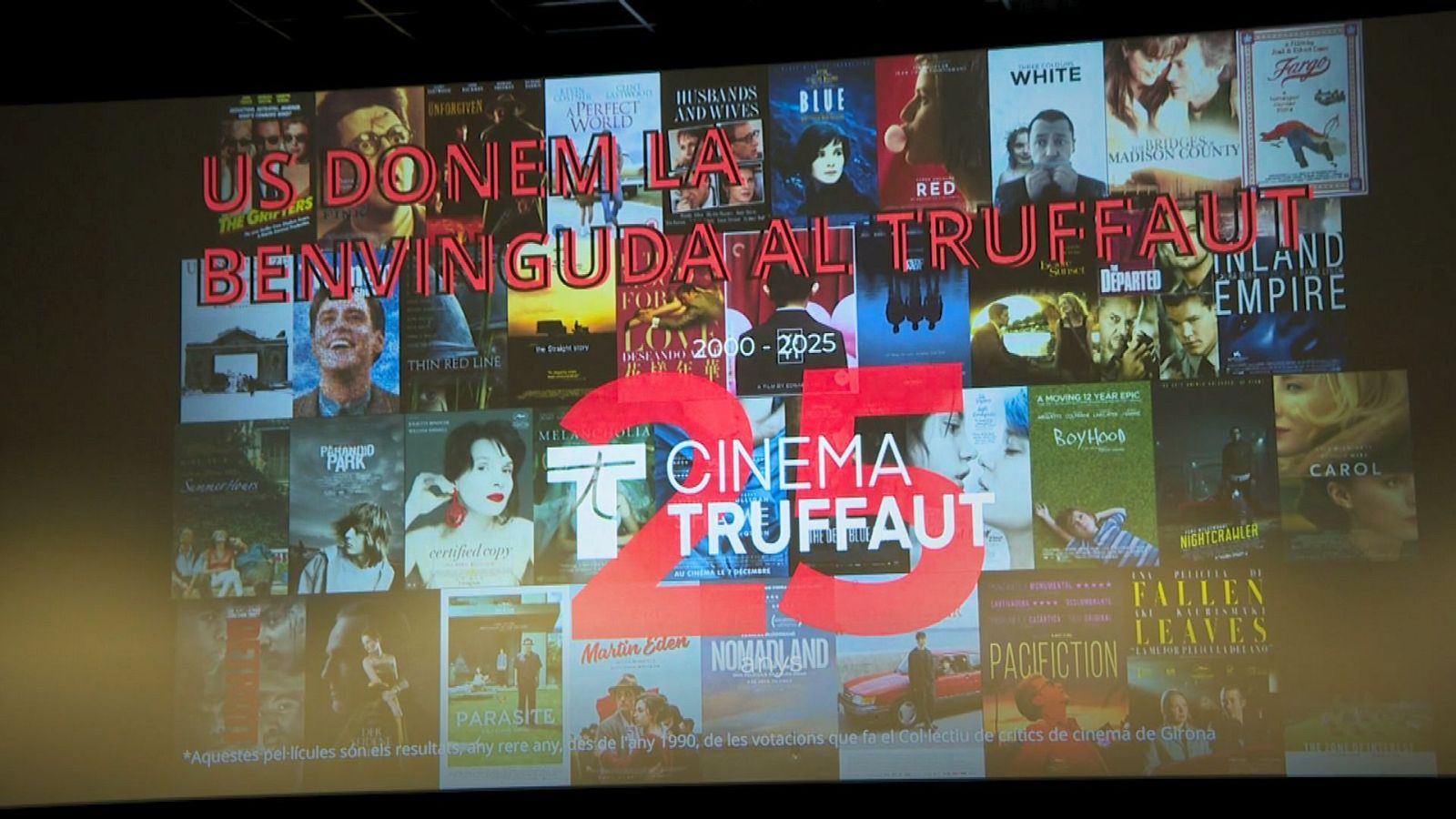 Pantalla de la sala del Cinema Truffaut