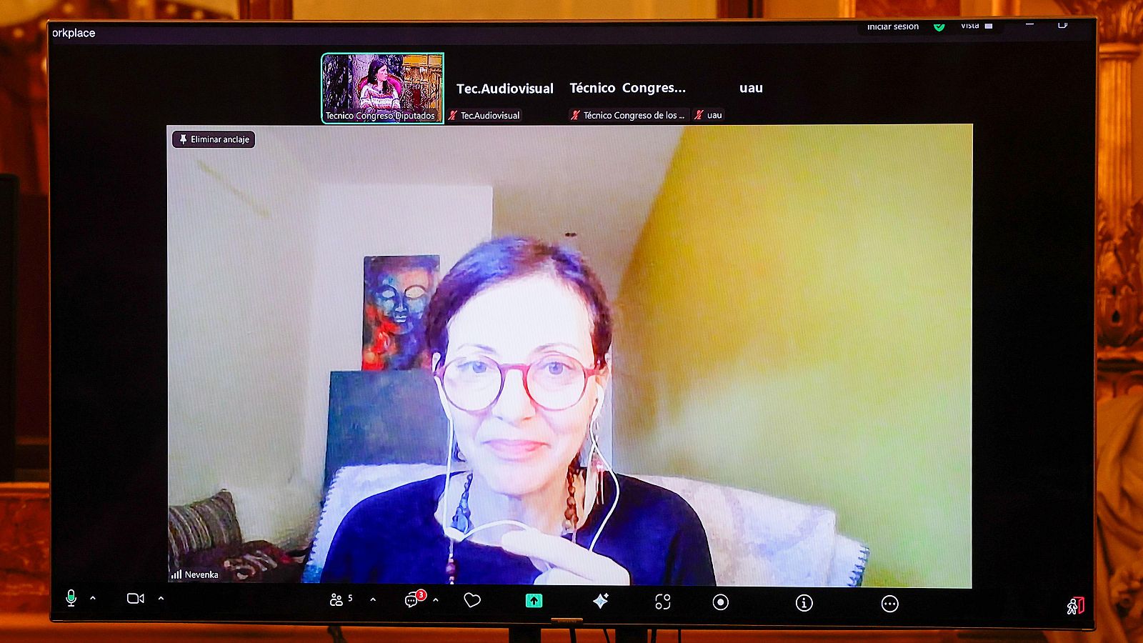 Nevenka Fernández interviene en el Congreso de los Diputados.