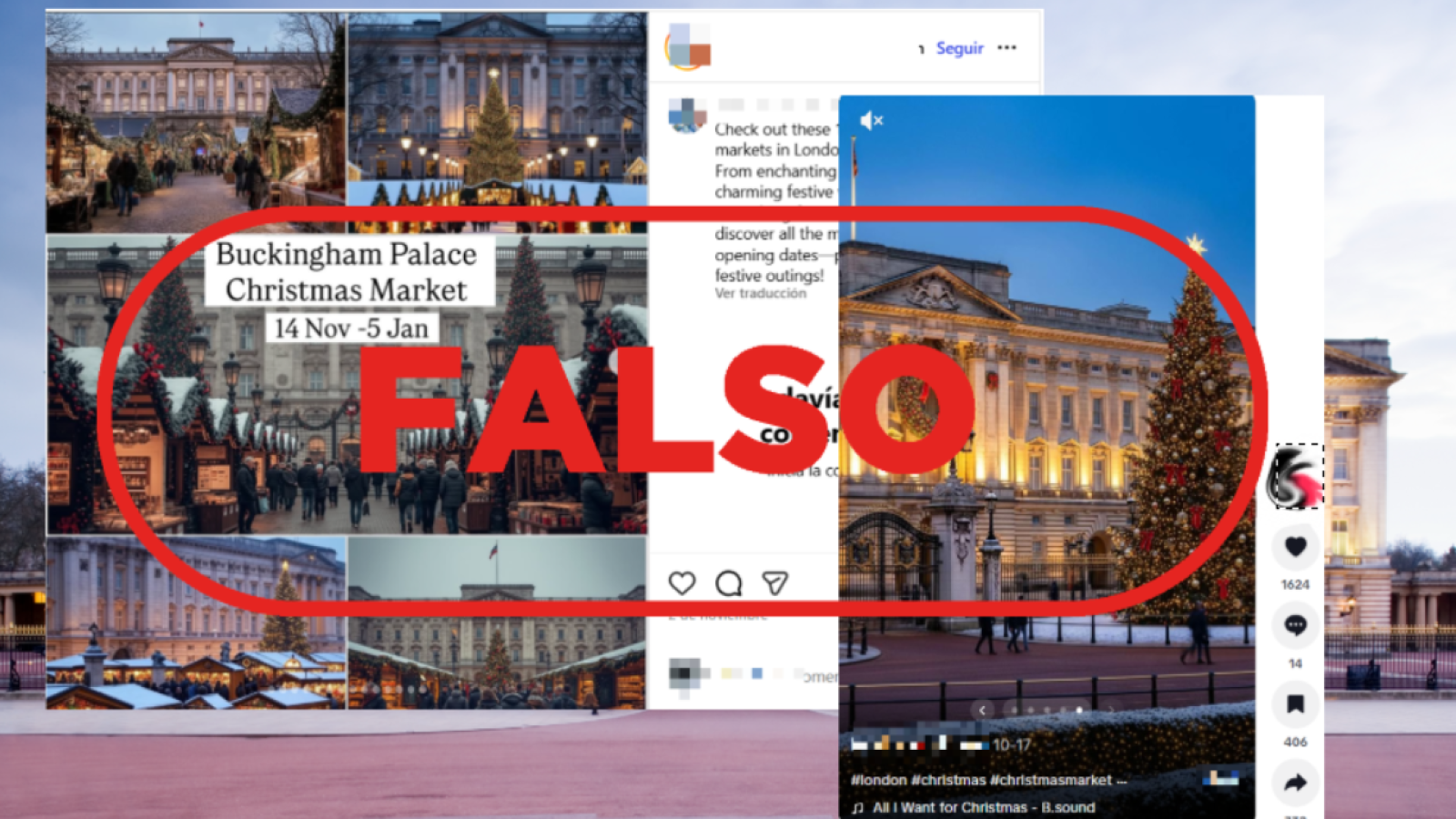 La IA como guía turística: el Palacio de Buckingham no acoge un mercadillo navideño