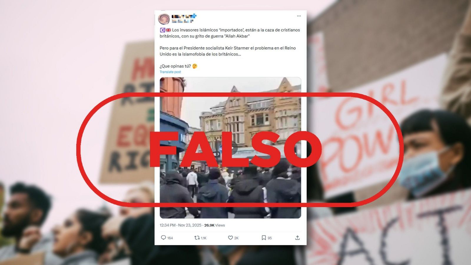 Este vídeo no muestra a musulmanes "cazando" cristianos en Reino Unido