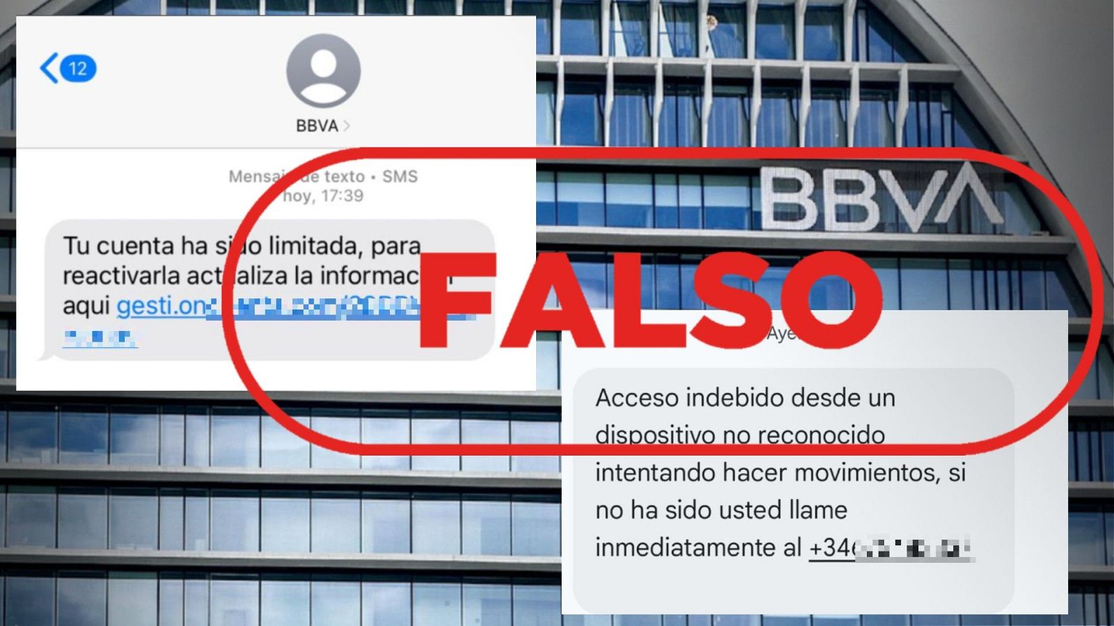 BBVA no te manda estos SMS para reactivar tu cuenta, es falso