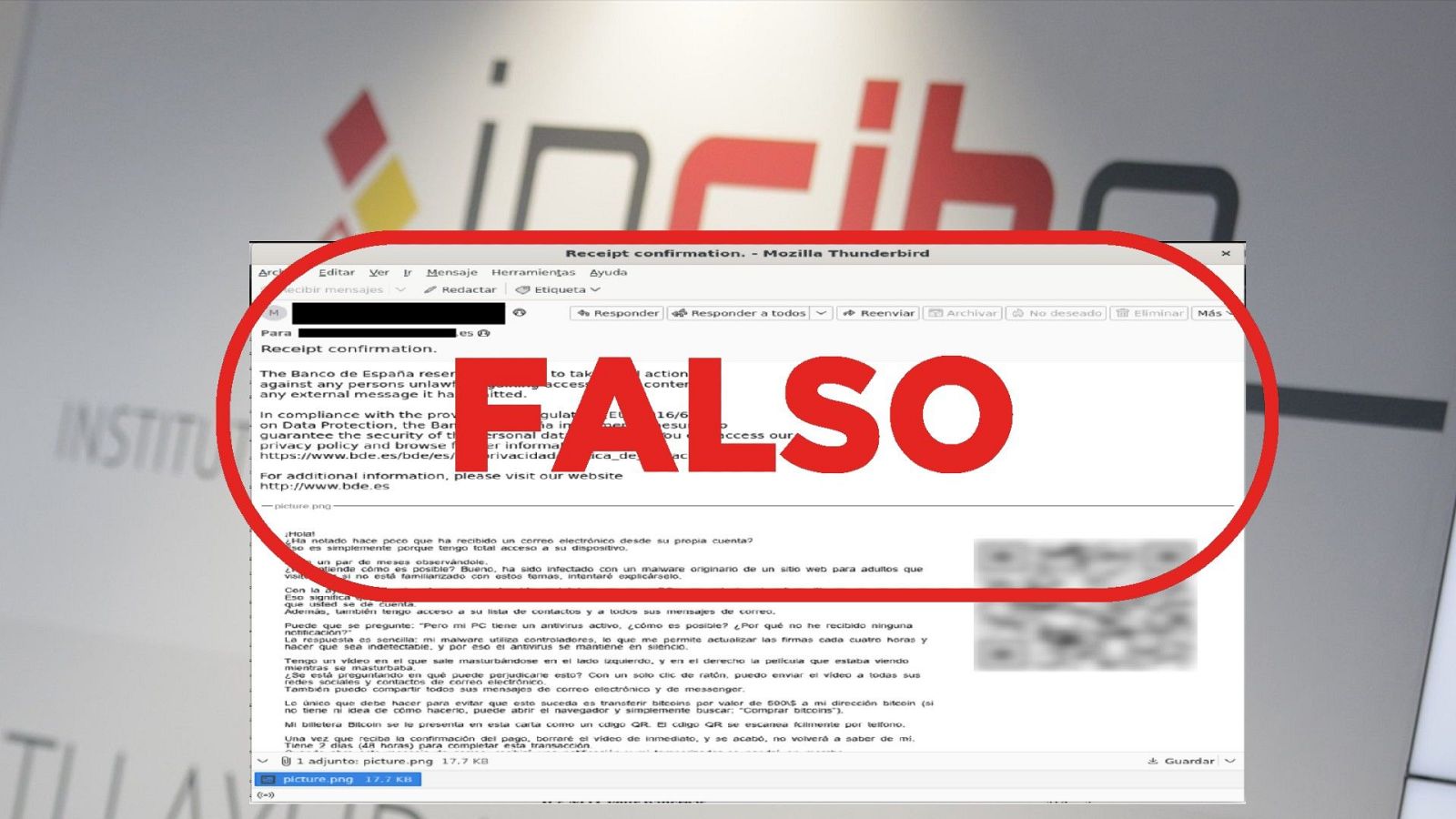 Alerta del INCIBE: Banco de España no envía estos correos con chantajes por no difundir un vídeo sexual