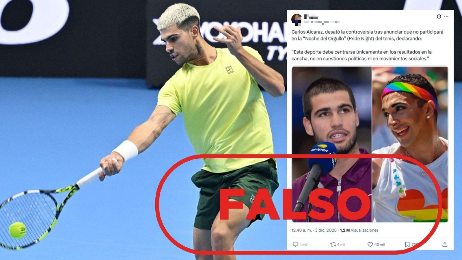 Carlos Alcaraz no se niega a participar en la ‘Noche del Orgullo’ del tenis