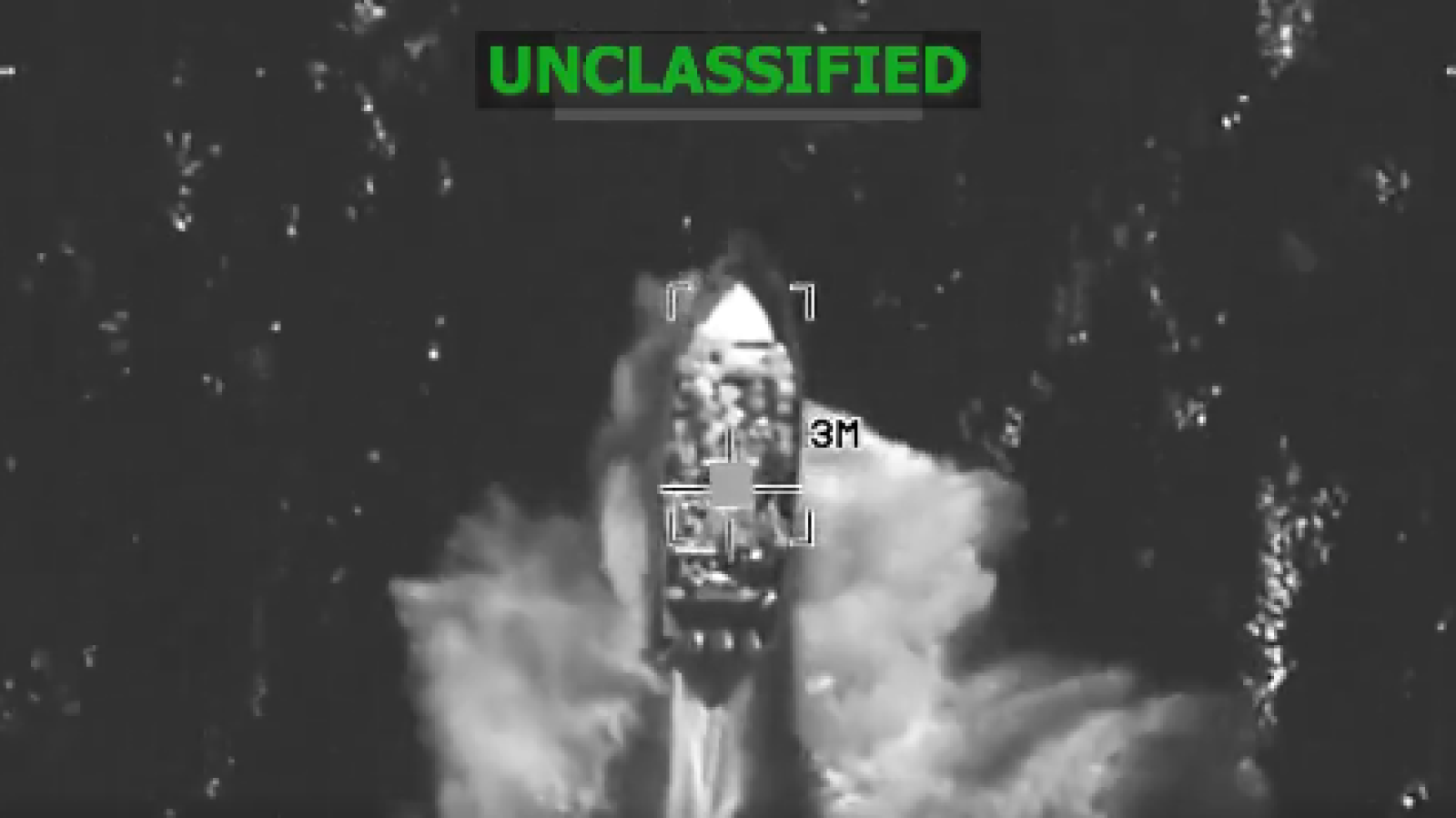 Captura del vídeo con el ataque a la supuesta narcolancha