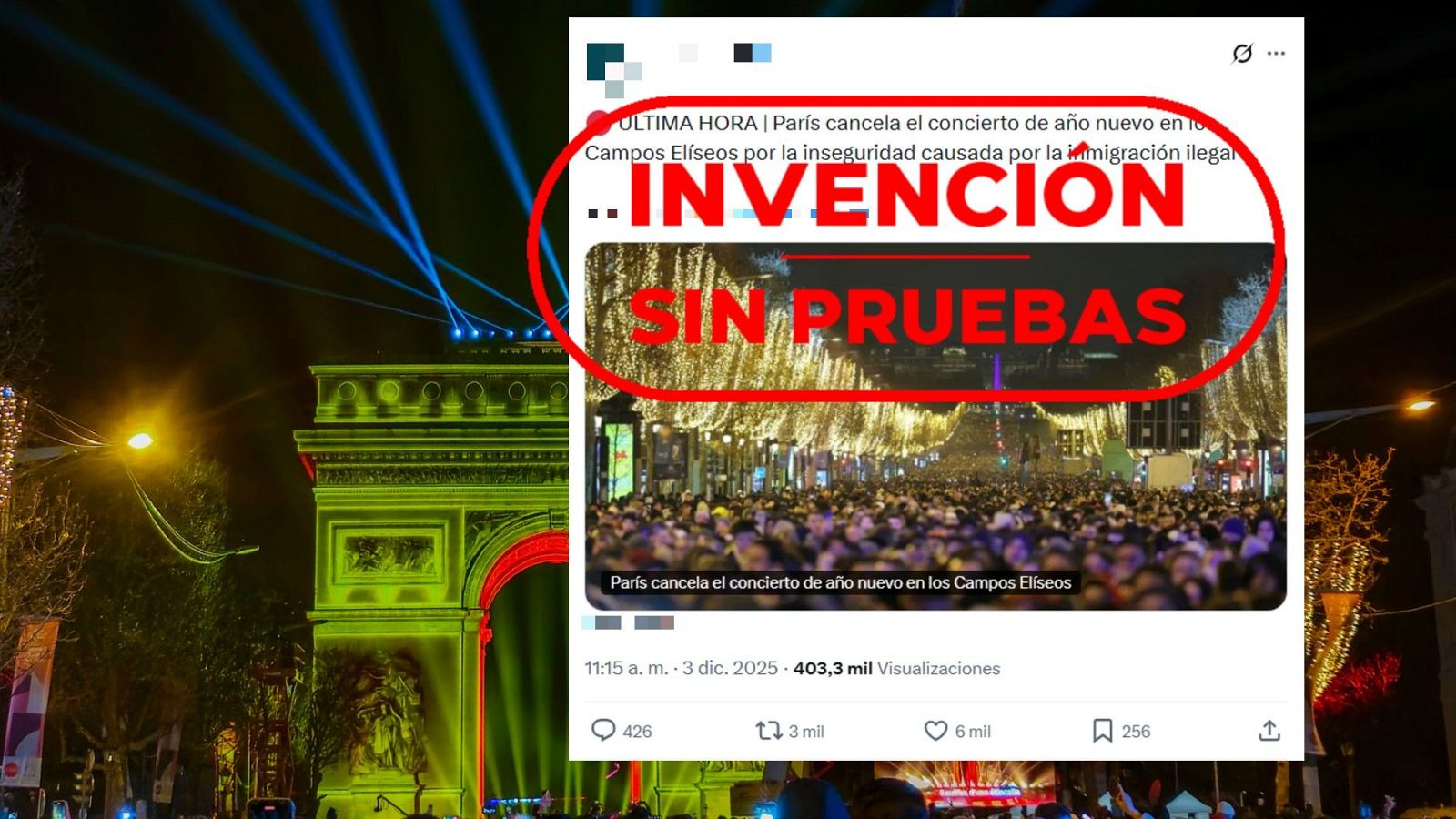 No hay pruebas de que París cancele este concierto por la inmigración