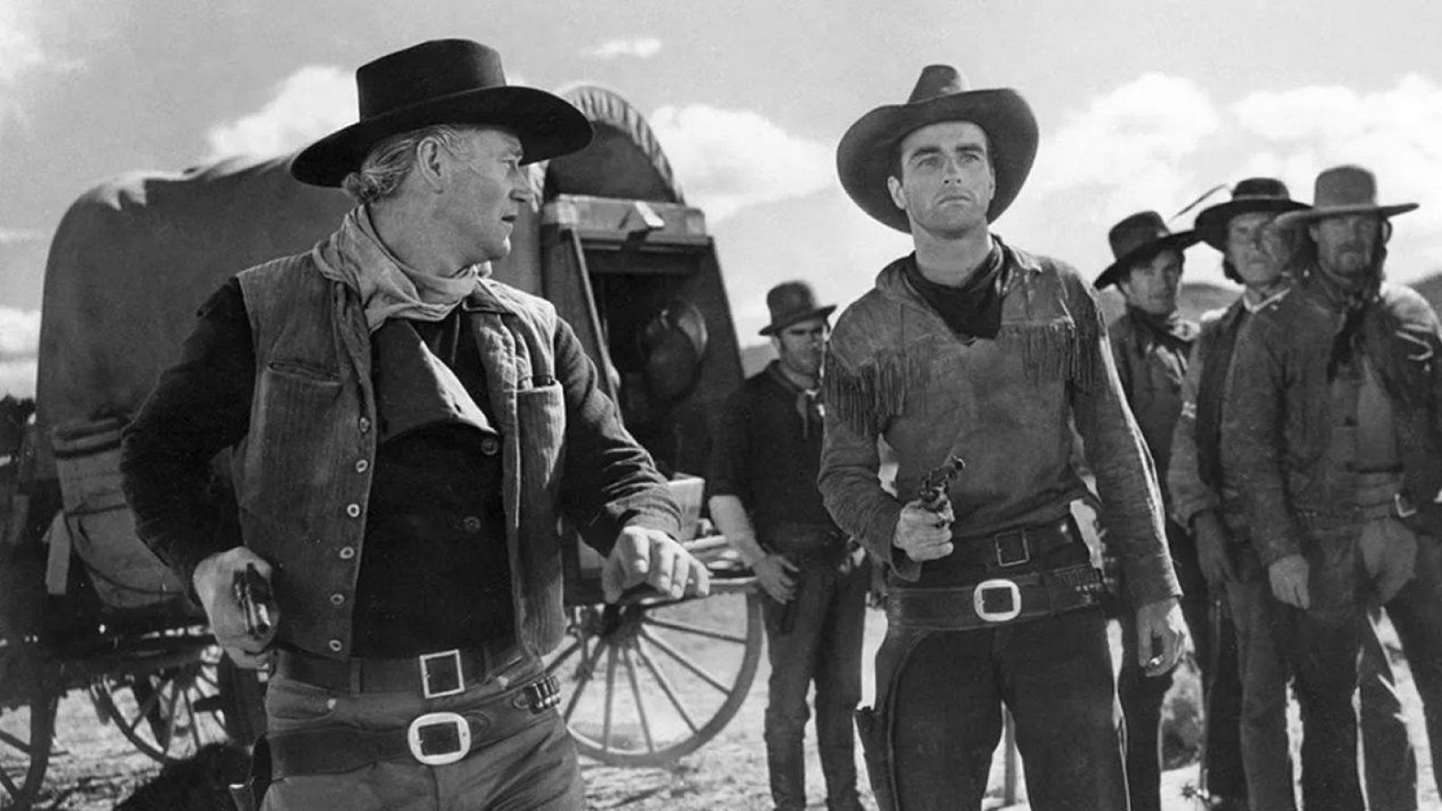 Fotograma de la película 'Río Rojo' con John Wayne y Montgomery Clift