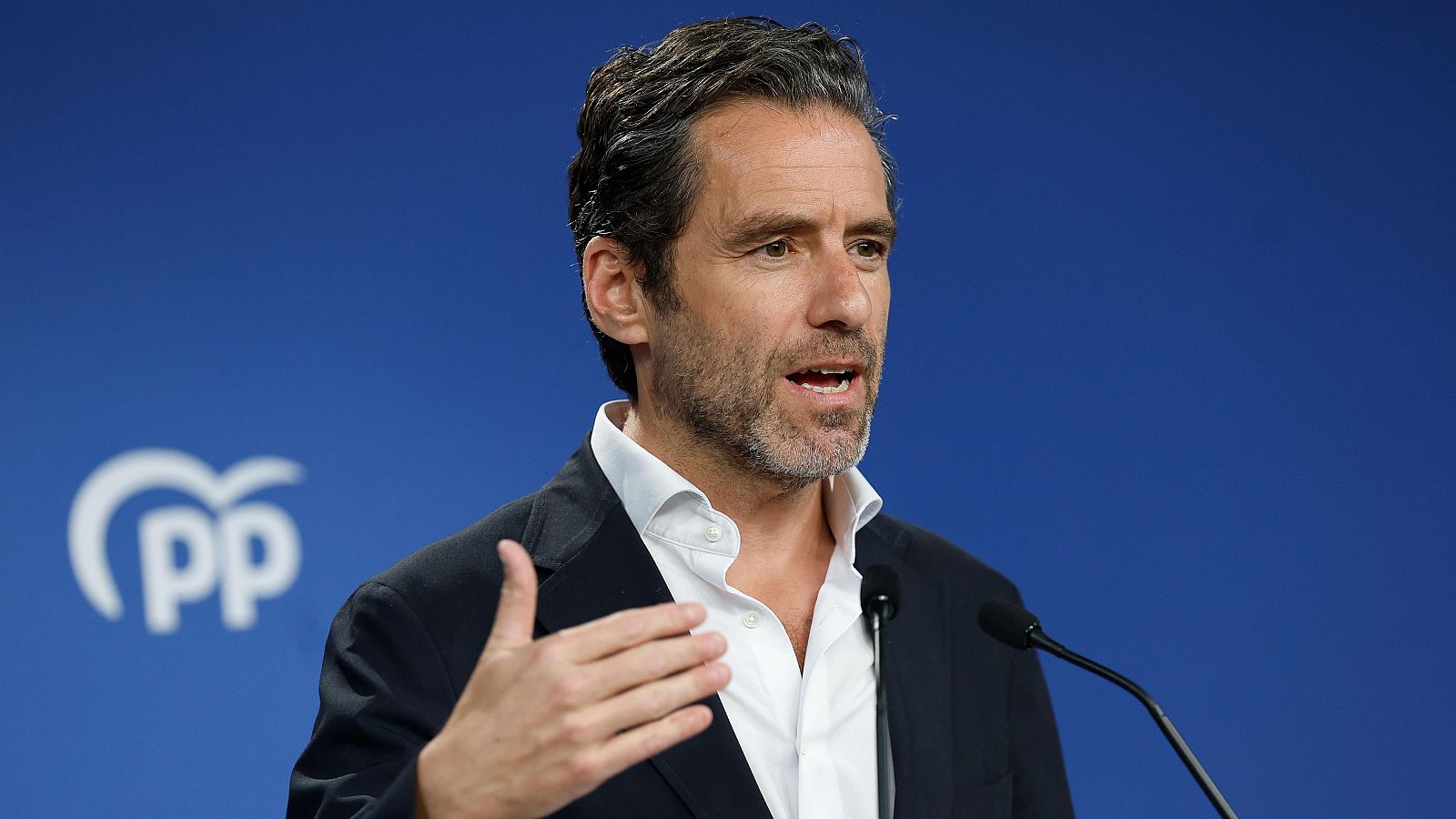 El portavoz del PP, Borja Sémper durante una rueda de prensa