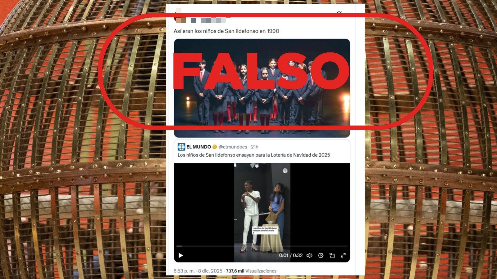 Esta fotografía no es de 1990 y no muestra a los niños que cantaron la lotería de Navidad ese año