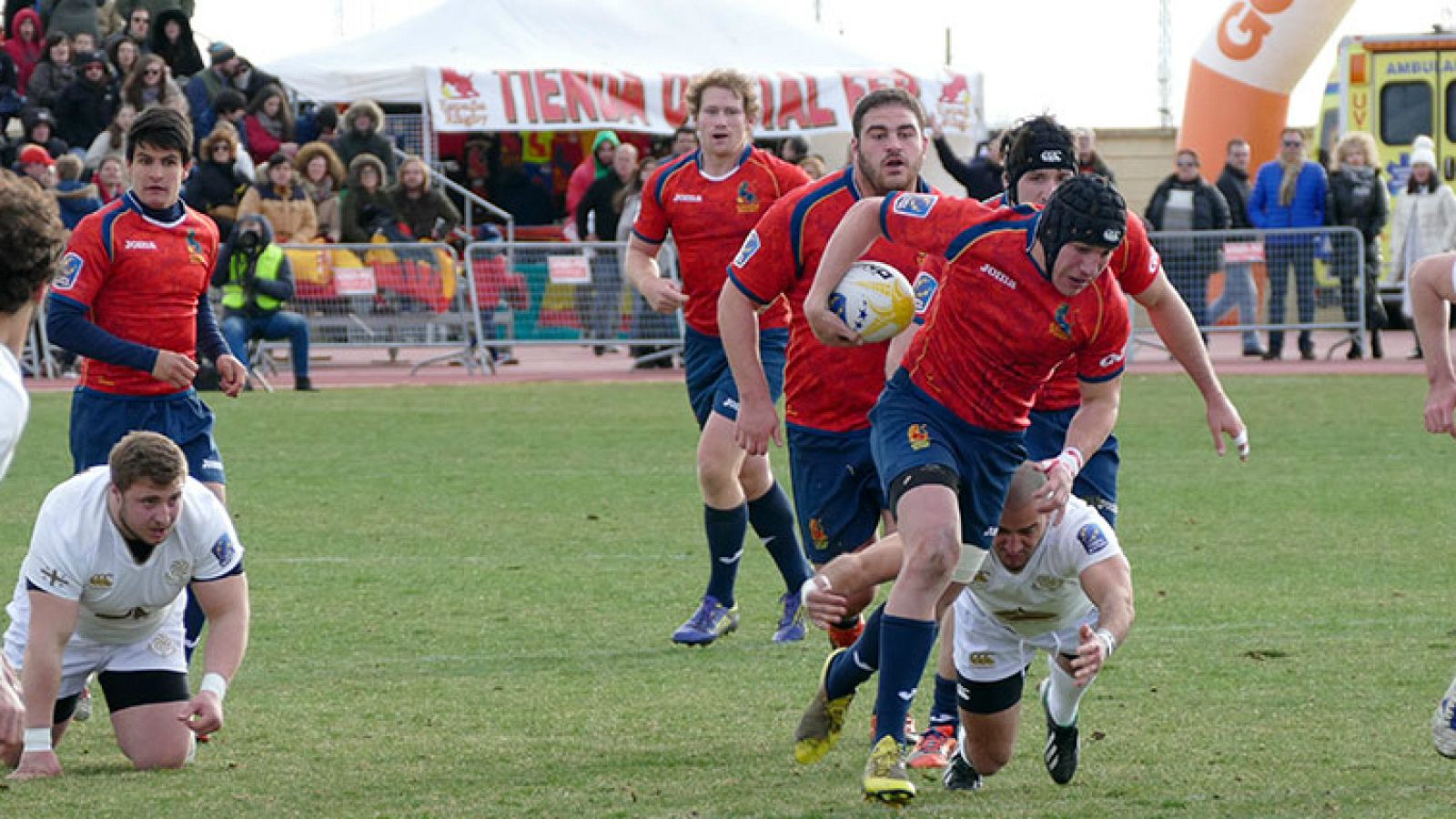 Intento de placaje en el España-Georgia de 2017