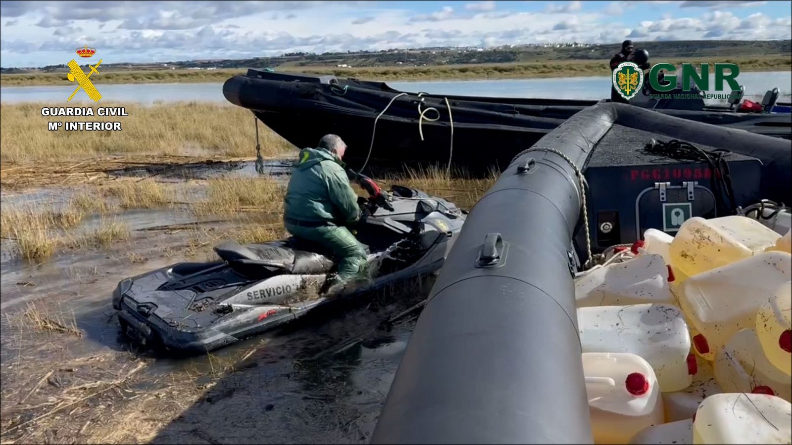 Imagen del operativo policial en Huelva y Portugal contra el tráfico de drogas