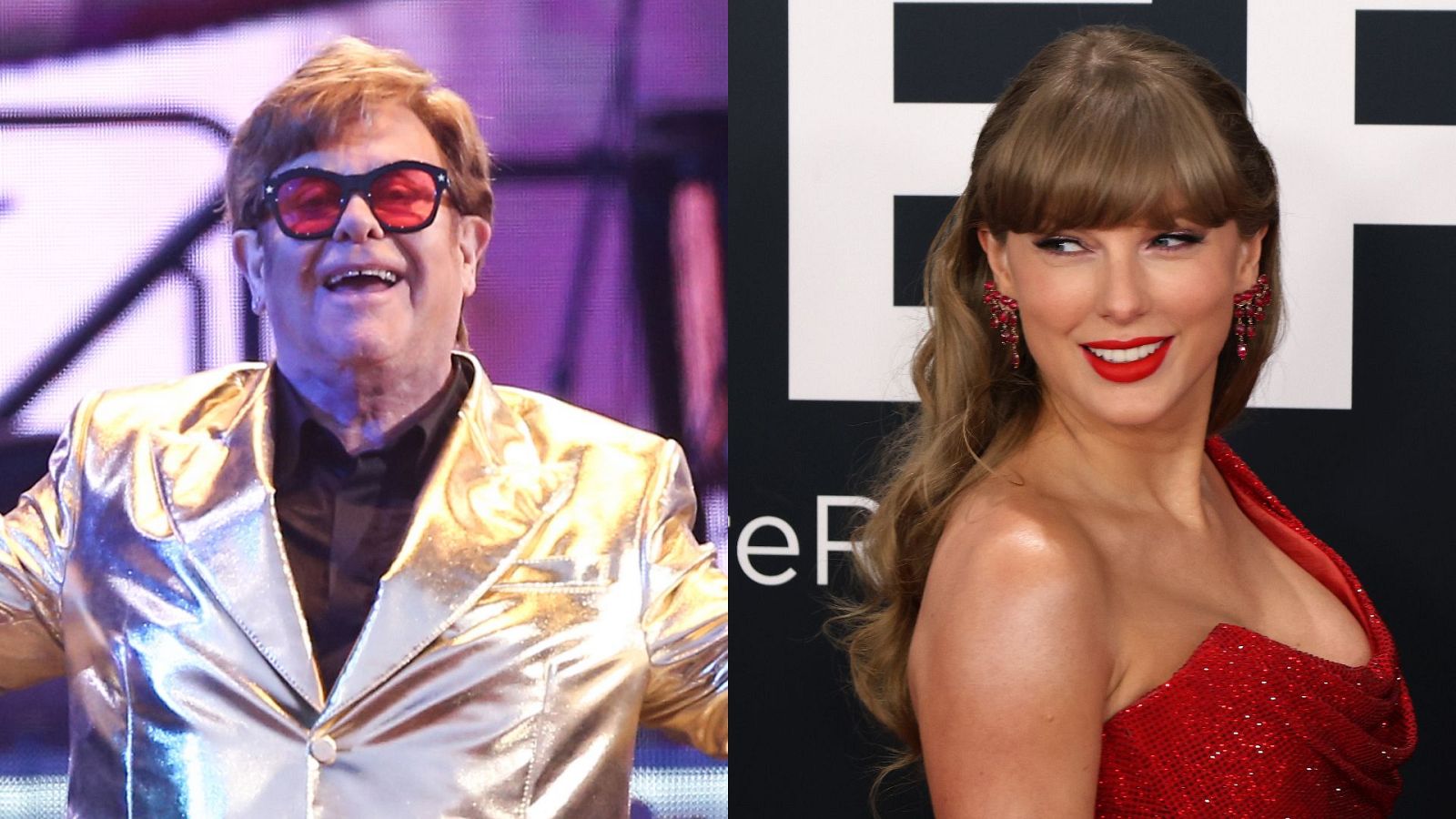 A la izquierda, Elton John; a la derecha, Taylor Swift