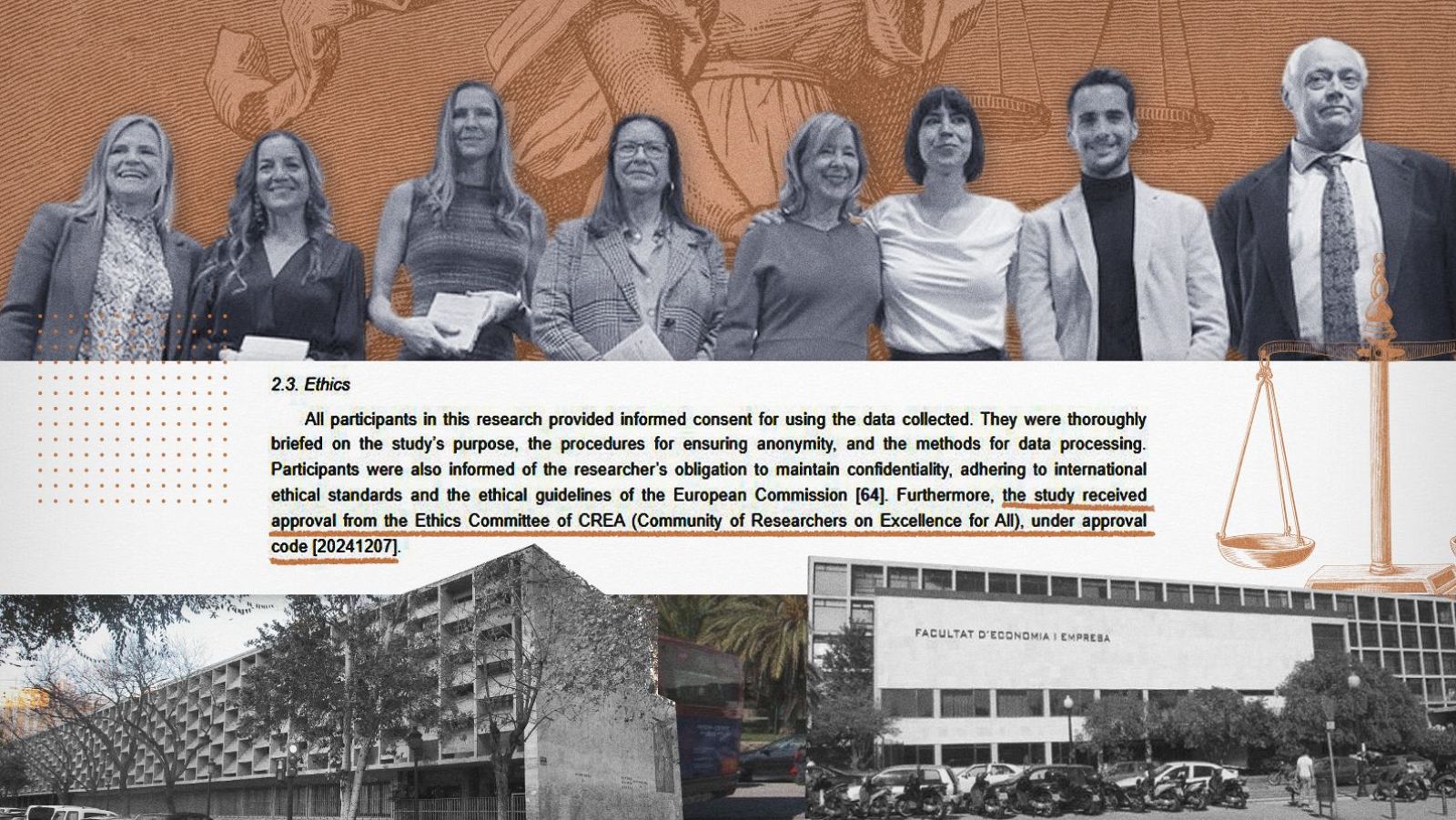 La profesora Esther Roca (segunda por la izquierda), recibió un reconocimiento del Ministerio de Ciencia por un estudio que no pasó por un comité de ética.