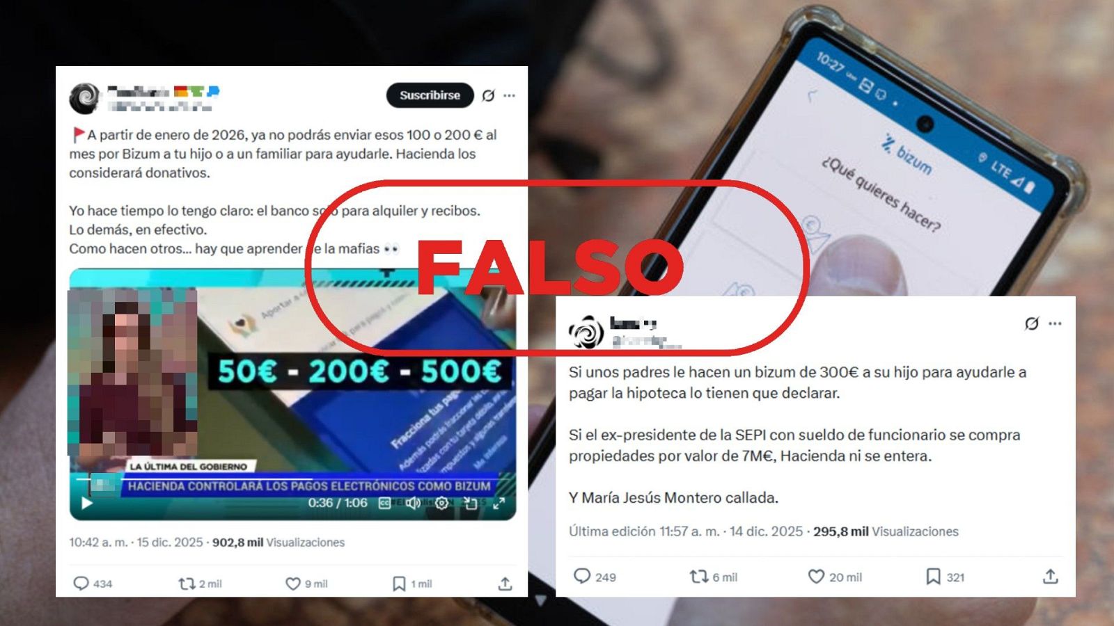 Los particulares no estarán obligados a declarar todos sus bizums a partir de 2026