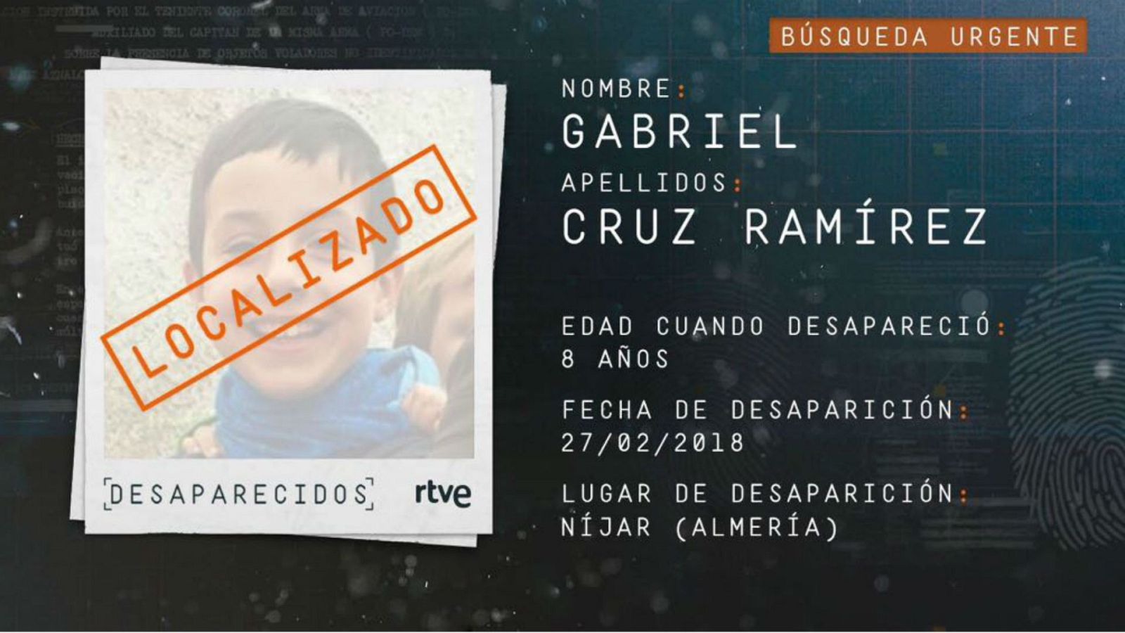 Localizado el cuerpo sin vida de Gabriel Cruz Ramírez
