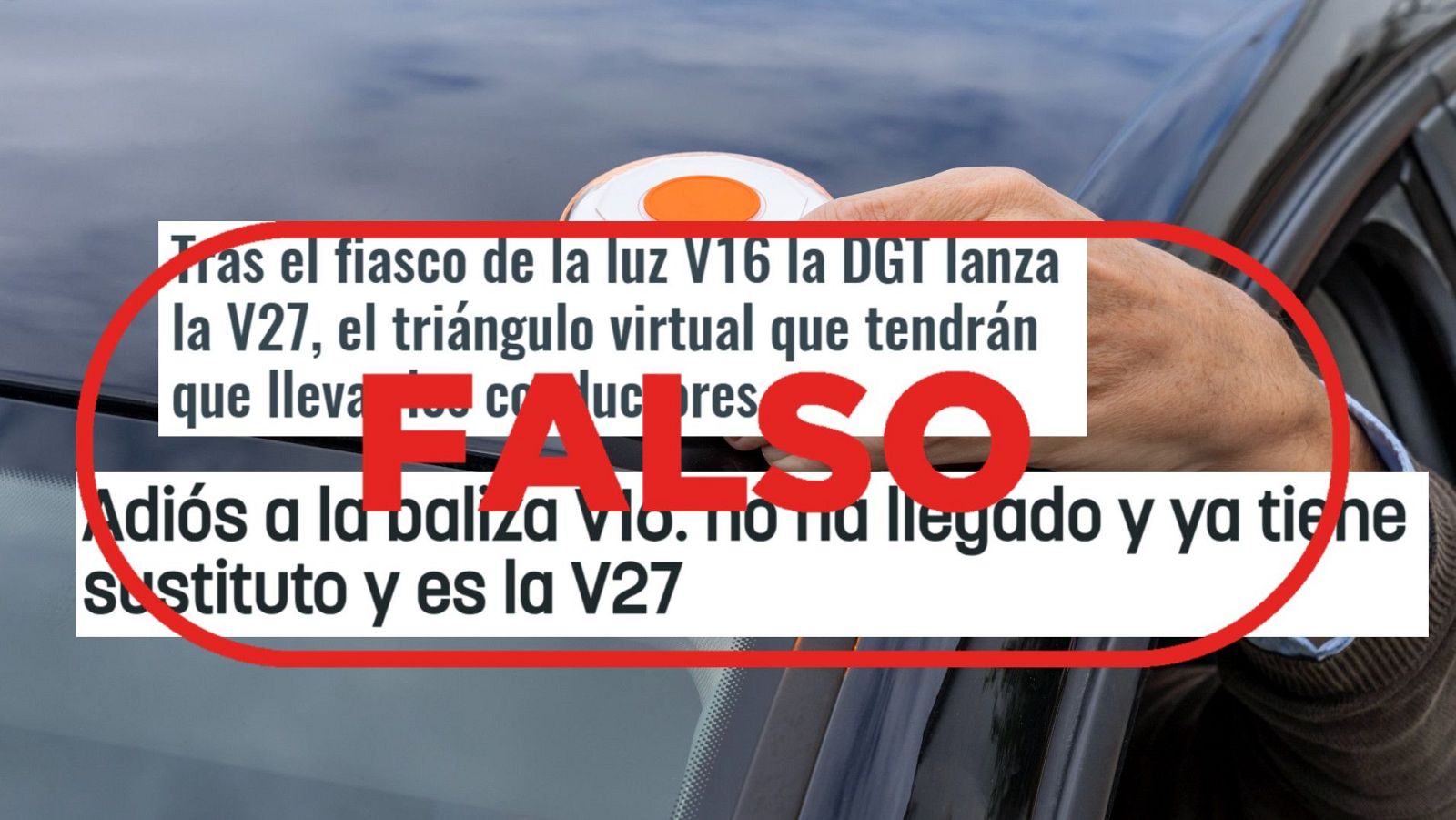La DGT no sustituye la baliza V16 por el triángulo virtual V27