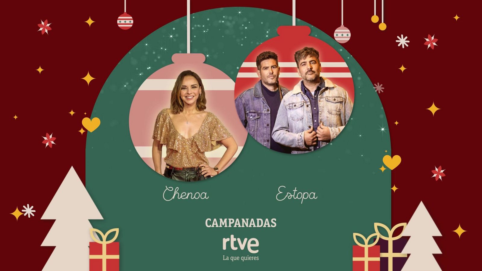 Chenoa y Estopa presentarán las Campanadas 2026 en RTVE