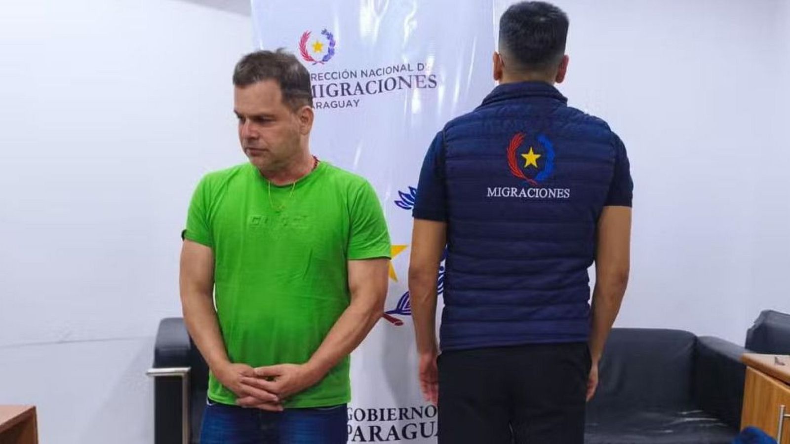 Detención del exdirector de la Policía de Carreteras de Brasil Silvinei Vasques este viernes, en Luque (Paraguay)