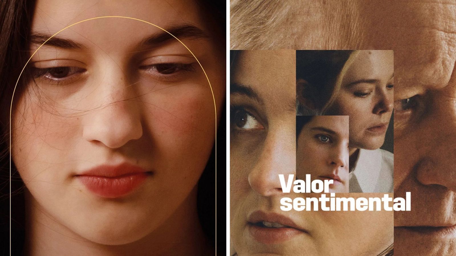 Montaje de los carteles de las películas 'Los domingos' y 'Valor sentimental'