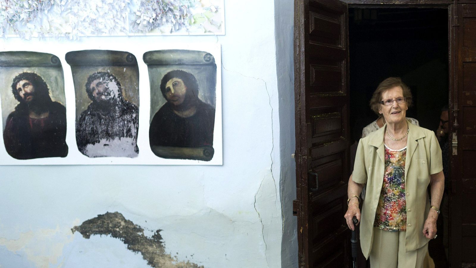 La pintora Cecilia Giménez, durante la presentación del proyecto de creación de un Centro de Interpretación