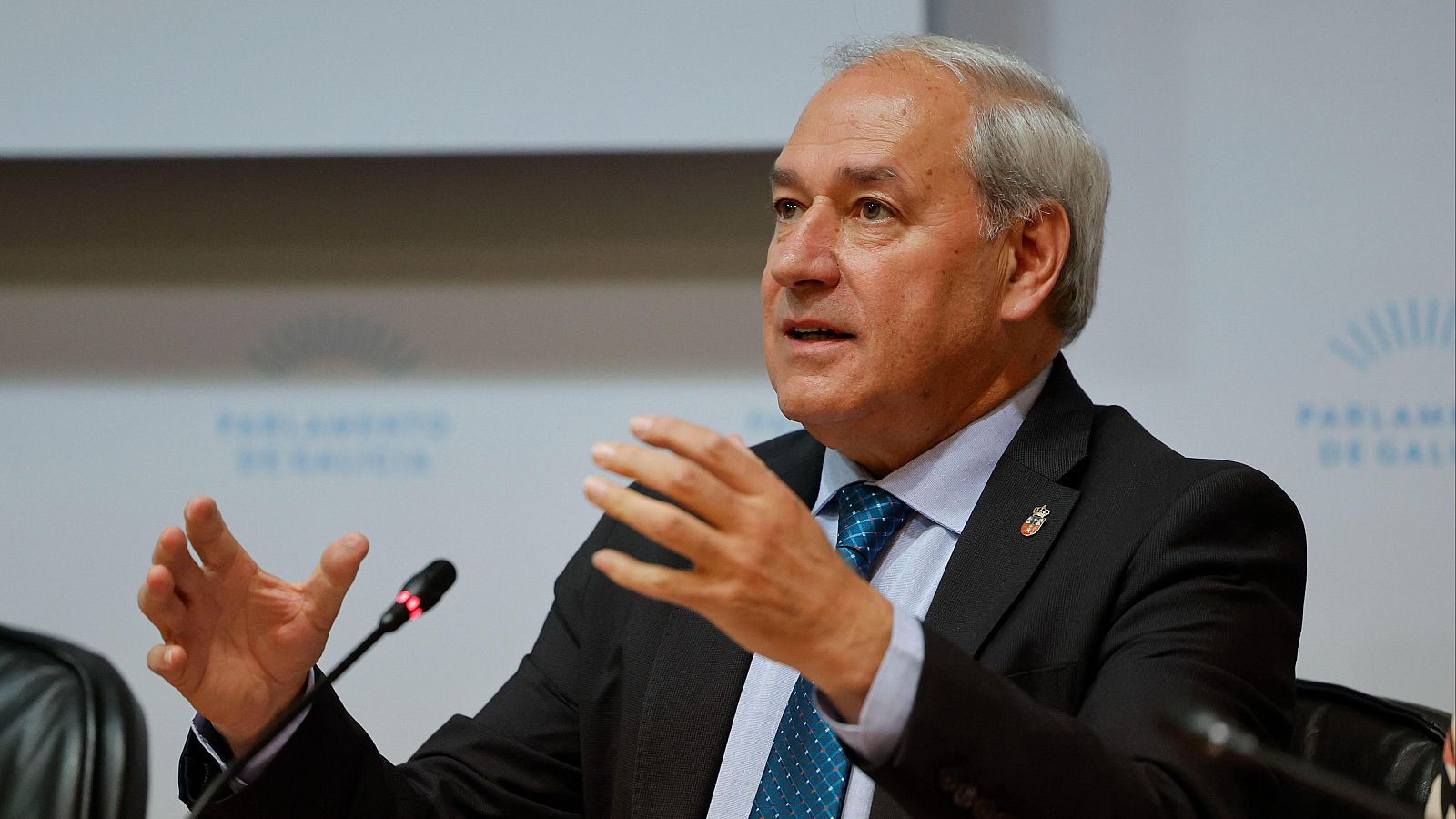 El presidente de la Diputación de Lugo, José Tomé, en una rueda de prensa el pasado mes de octubre.