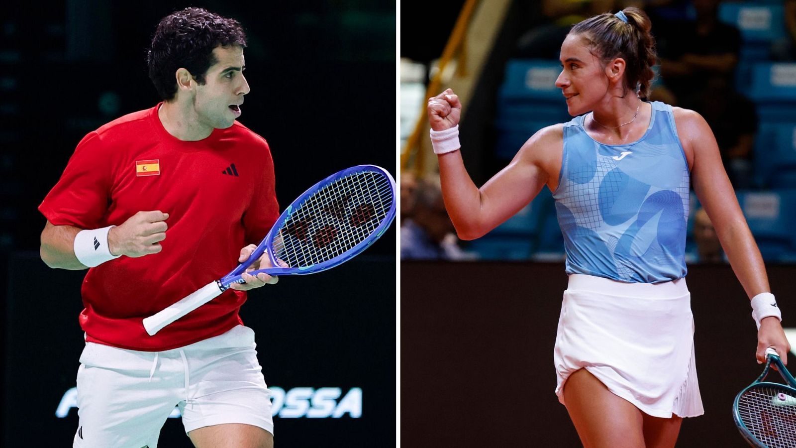 El español Jaume Munar y la argentina Solana Sierra, en las competiciones de tenis por equipos del año pasado