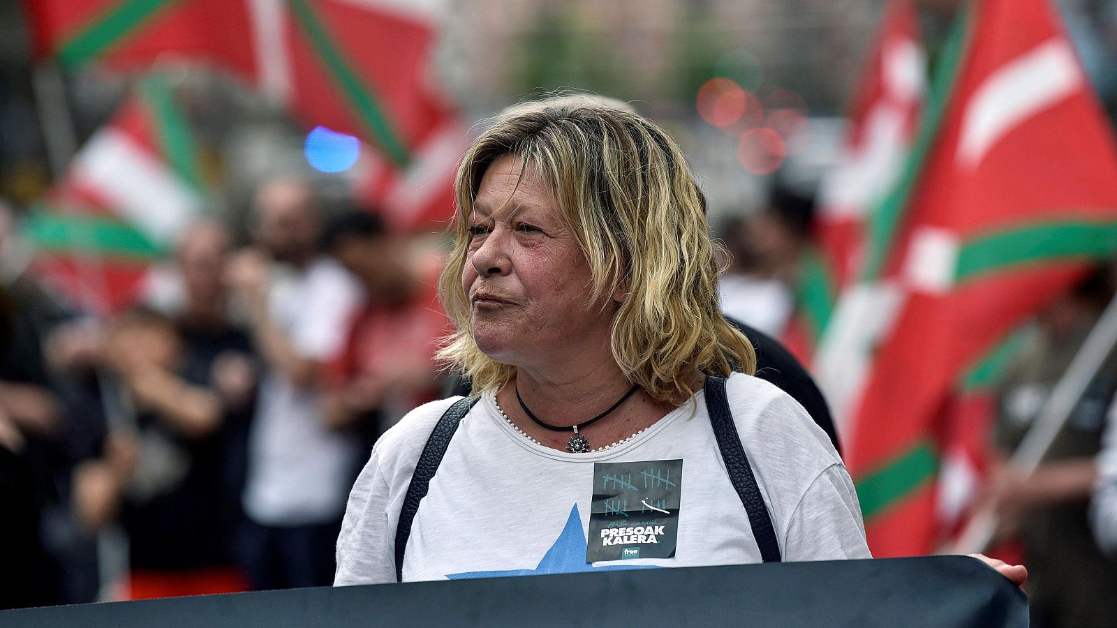 La abogada Arantza Zulueta en una manifestación por los derechos de los presos de ETA en Bilbao en 2019