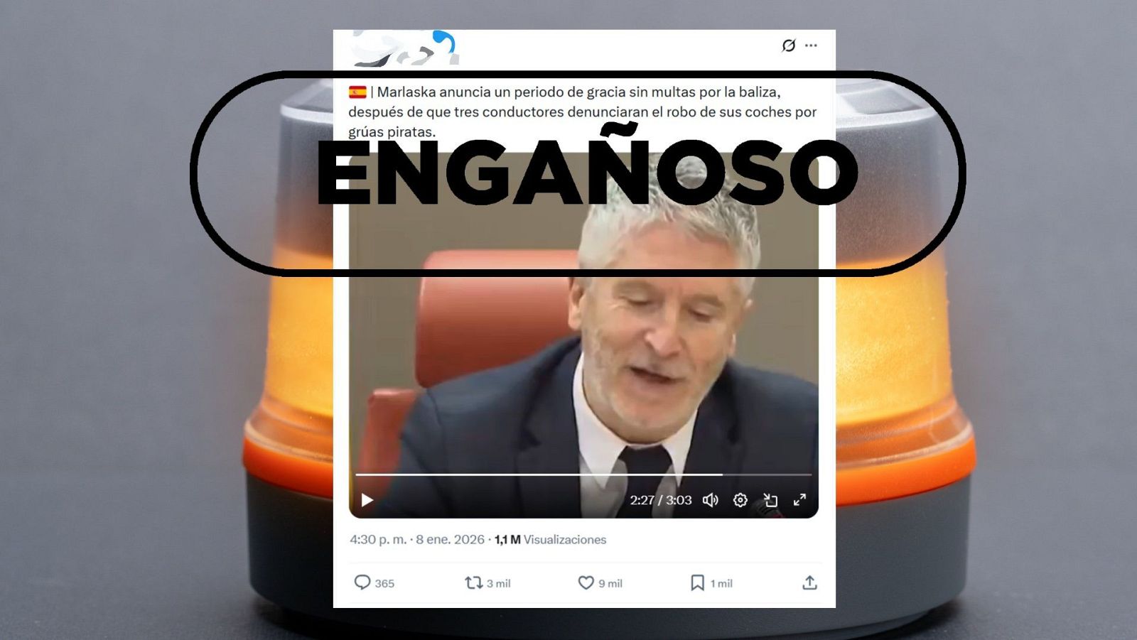 Hay una moratoria de multas por la baliza V16, pero no porque haya habido robos