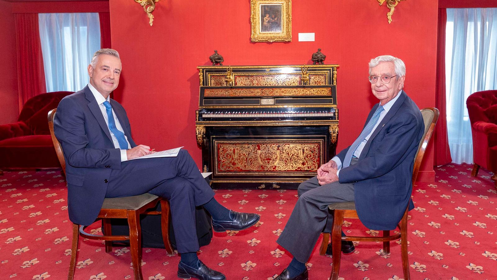 Jenaro Castro con Rafael Ansón durante la entrevista