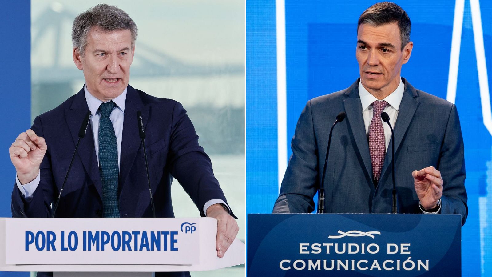 El líder de la oposición, Alberto Núñez Feijóo, y el presidente del Gobierno, Pedro Sánchez.