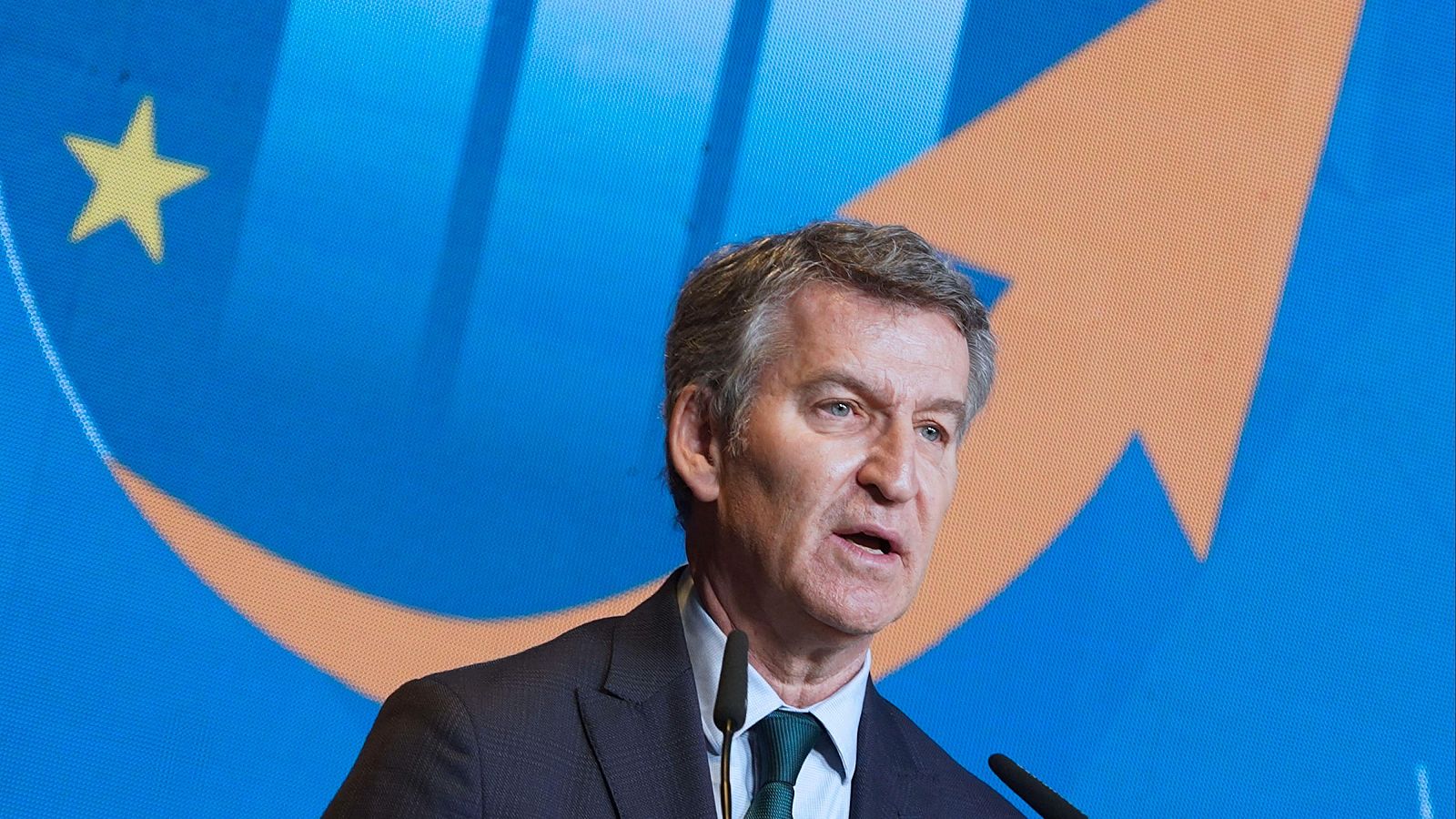 El presidente del PP, Alberto Núñez Feijóo, interviene en el encuentro del Grupo de Trabajo del EPP.