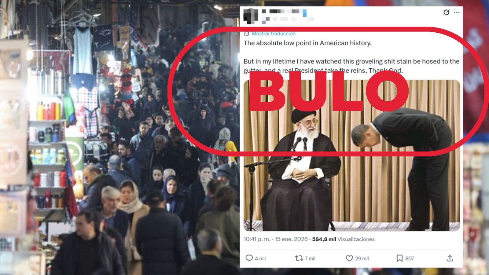 Esta foto de Barack Obama con el ayatolá Jamenei es un montaje