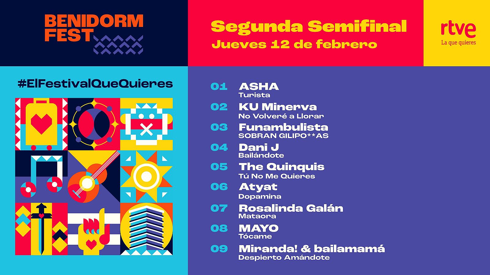 Orden de la segunda semifinal del Benidorm Fest 2026