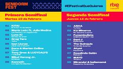 RTVE desvela el orden de actuación de los artistas en las semifinales del Benidorm Fest 2026