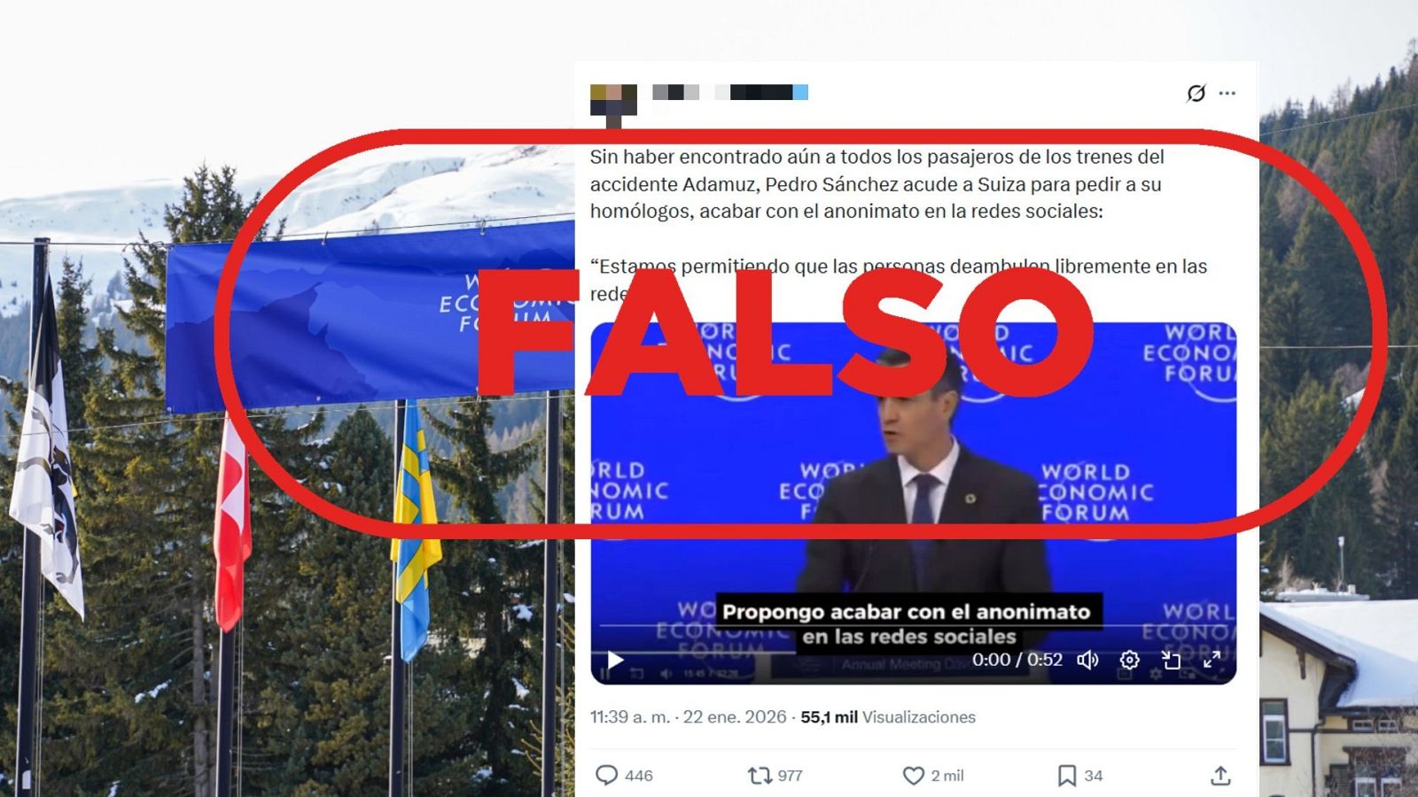 Este vídeo de Pedro Sánchez en Davos no es actual, es de 2025