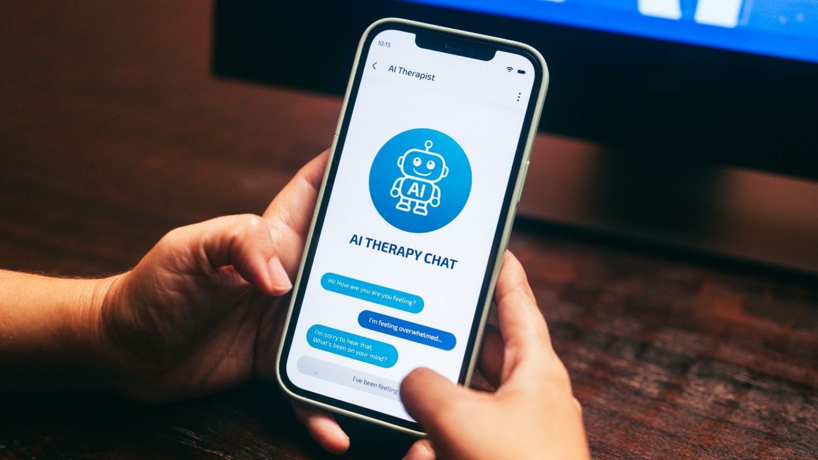 Una persona utilizando inteligencia artificial como terapeuta.