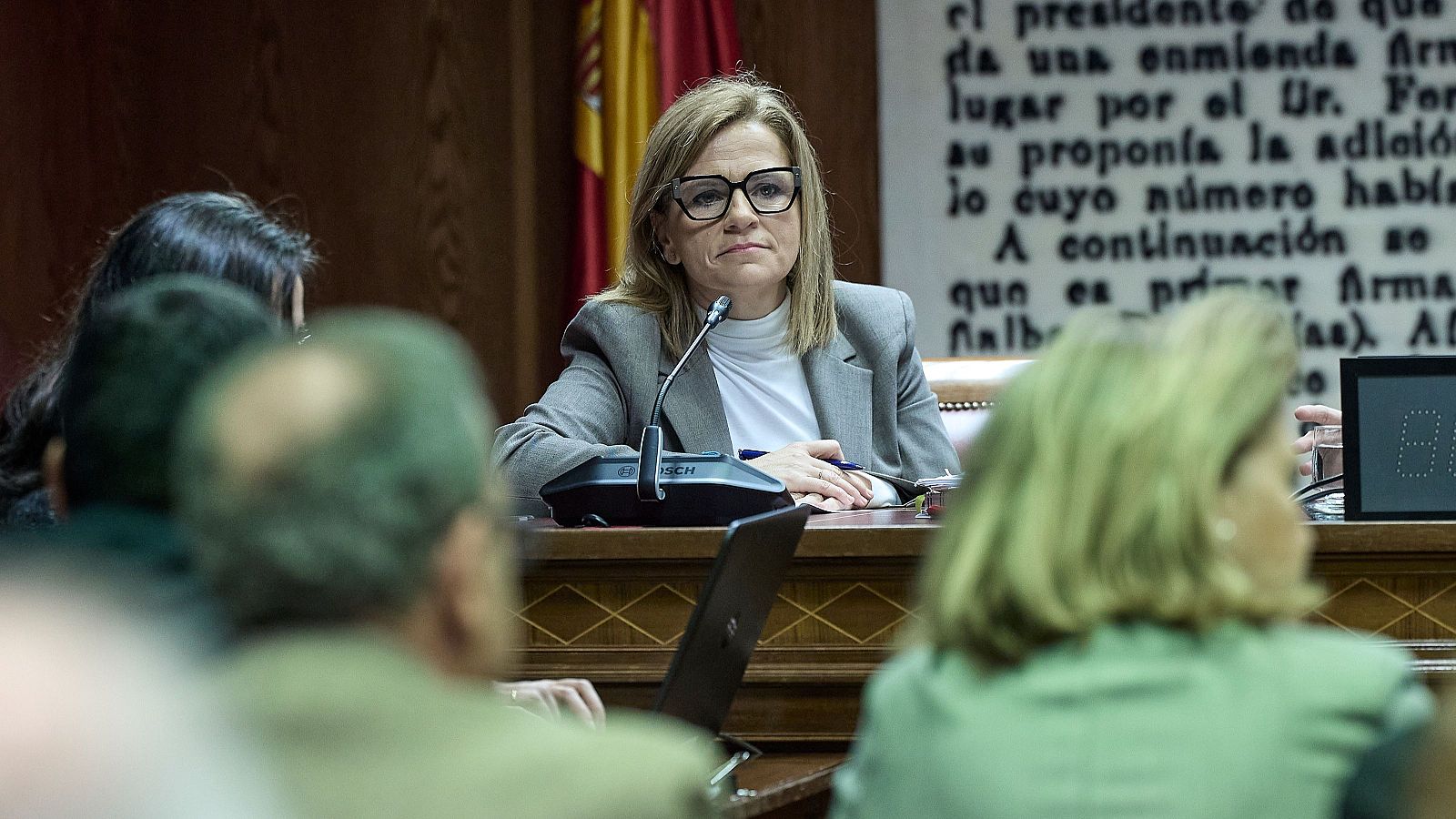 Pilar Bernabé comparece en el Senado por la dana, en directo: la delegada del Gobierno, Pilar Bernabé y secretaria de Igualdad del PSOE, en un momento de su comparecencia en la comisión de investigación.