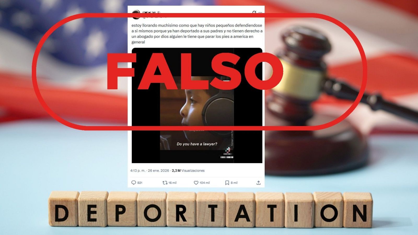 No es un vídeo real ni actual de una vista en EE.UU., es una recreación realizada en 2018