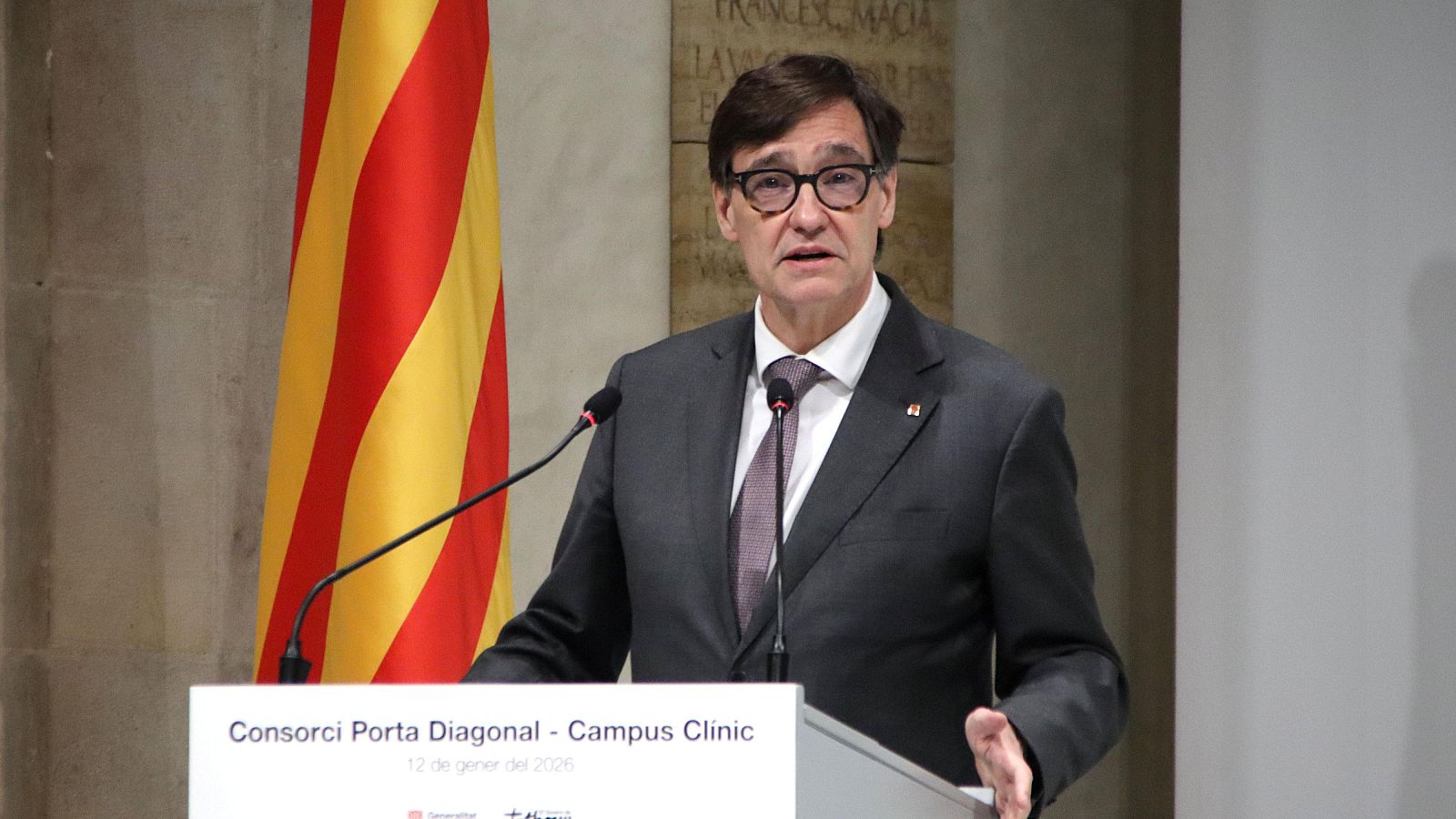 El president de la Generalitat, Salvador Illa, en un acto oficial