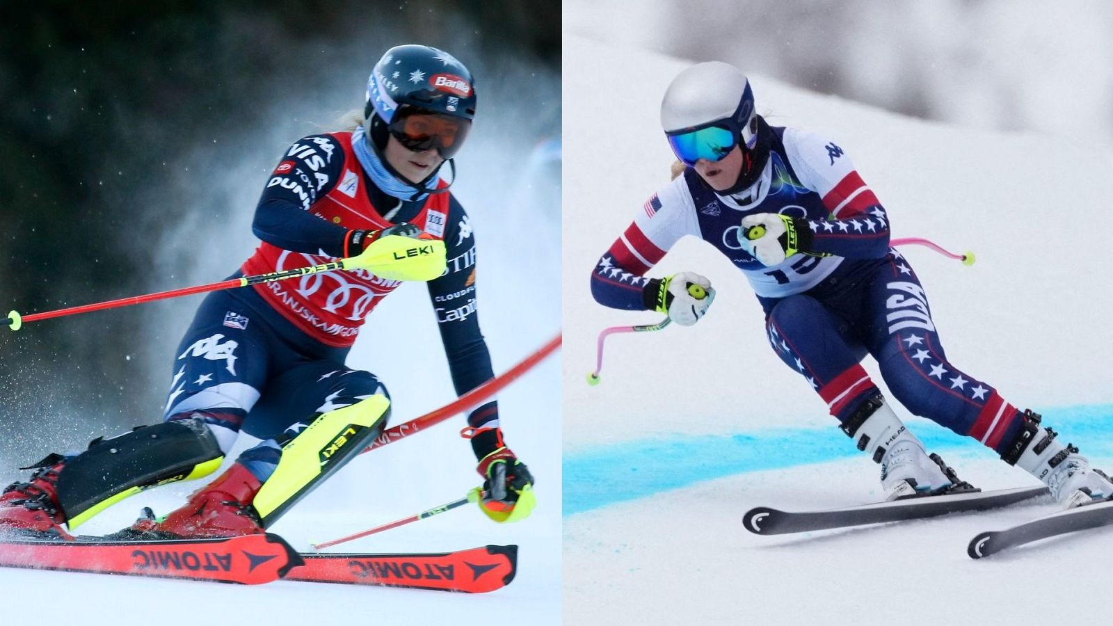 Mikaela Shiffrin y Lindsey Vonn, grandes estrellas del esquí alpino.