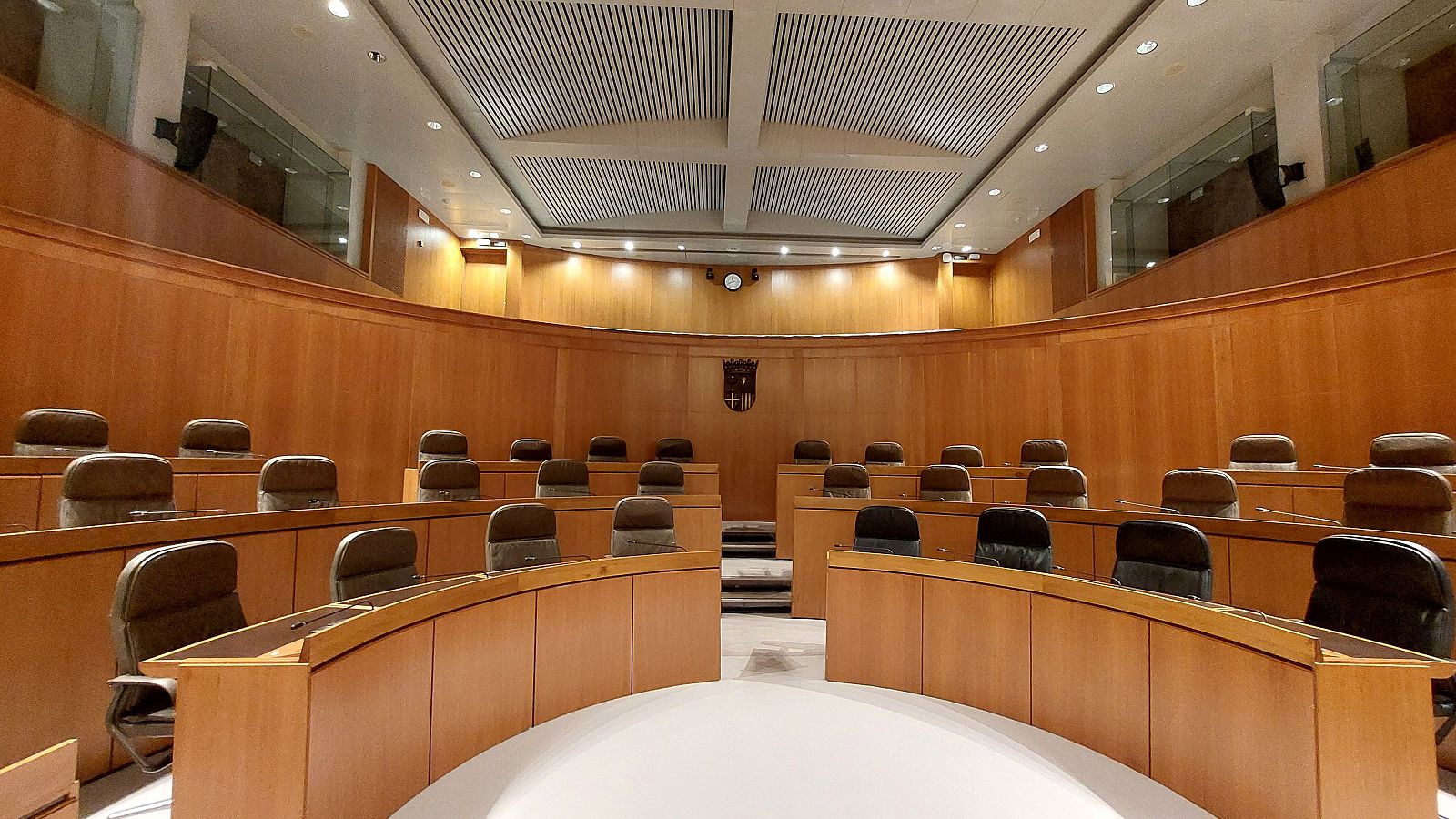 Hemiciclo vacío de las Cortes de Aragón.