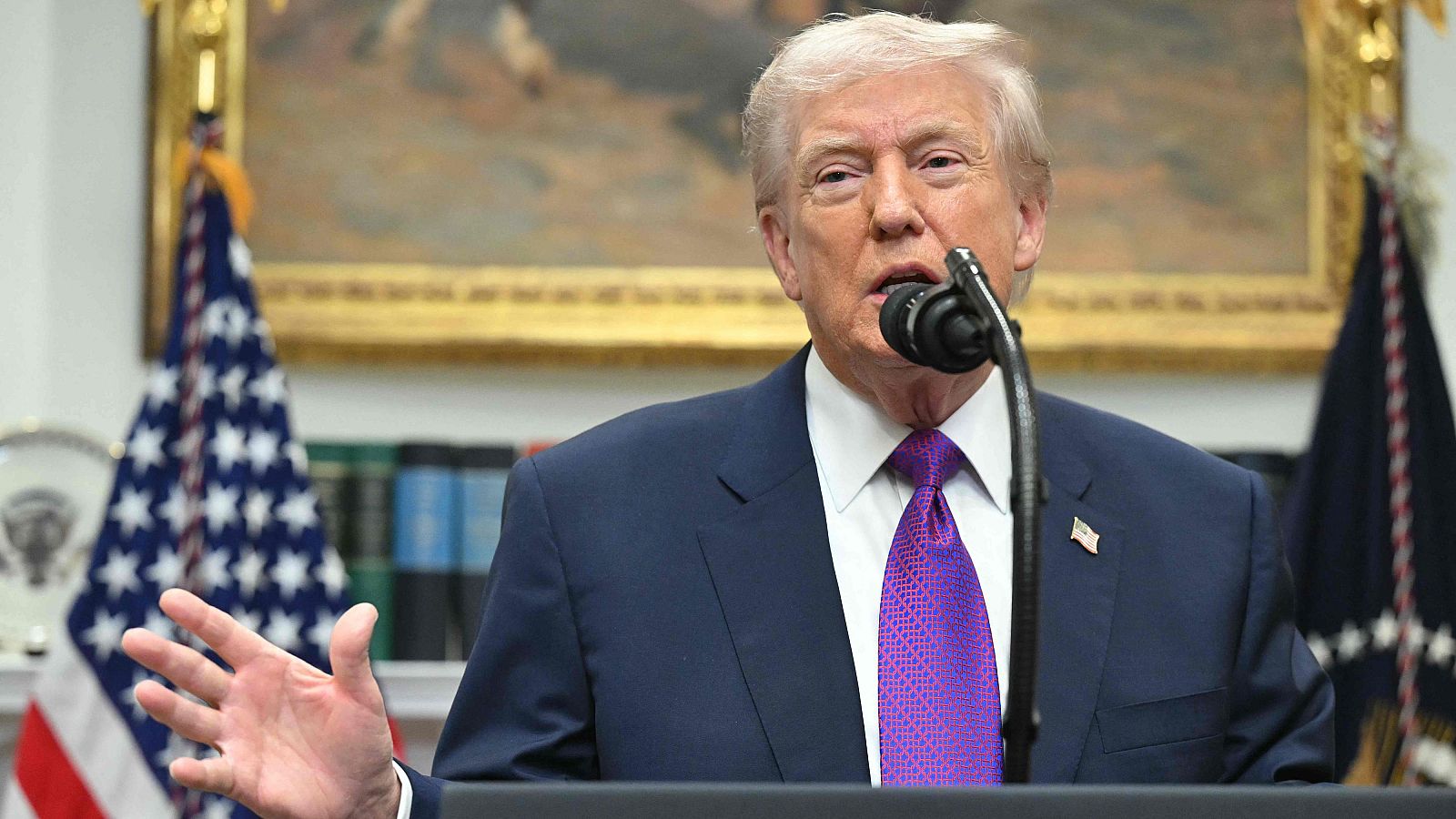 El presidente de EE.UU., Donald Trump, comparece en la Casa Blanca