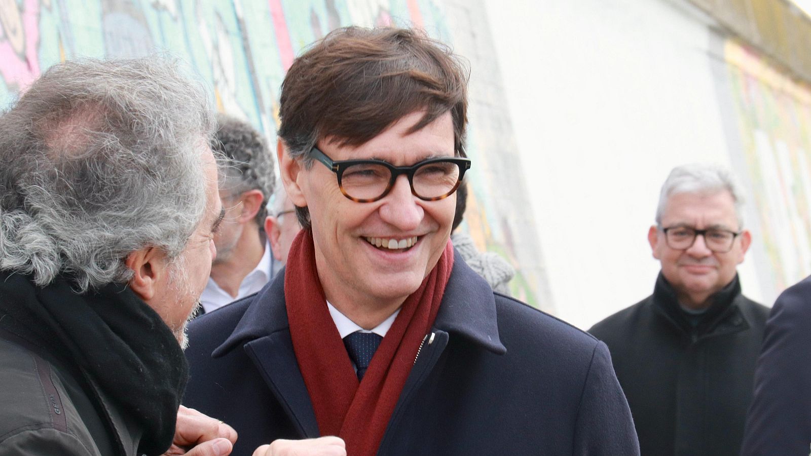 El president de la Generalitat, Salvador Illa, rient durant una visita al BesArt | ACN