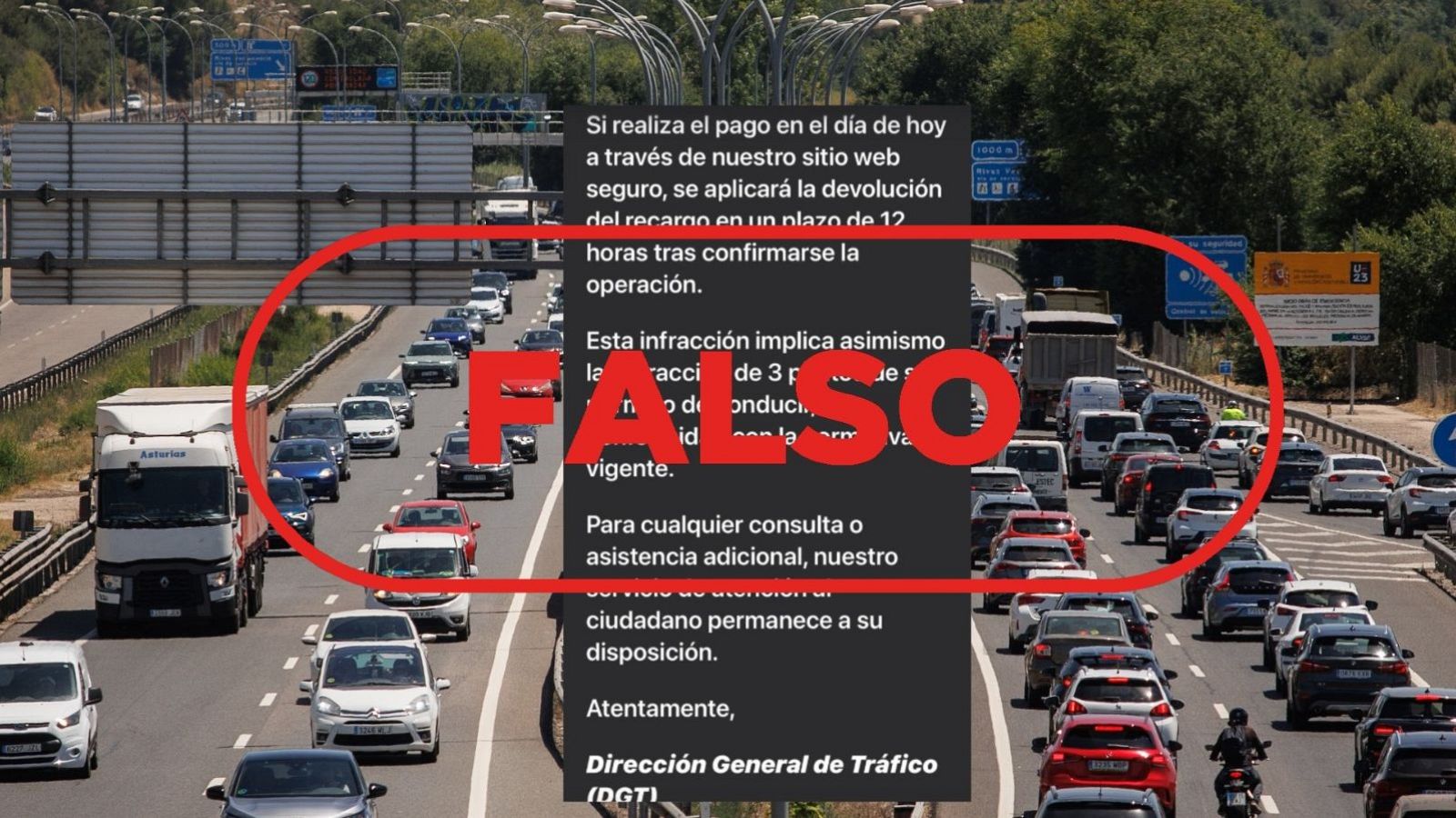 No es un correo de la DGT alertando de una multa pendiente, es un fraude