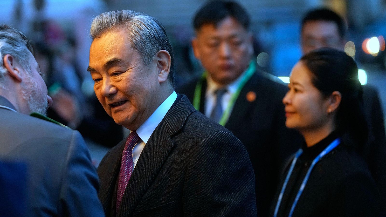 Llegada a la Conferencia de Munich del ministro de Exteriores de China, Wang Yi