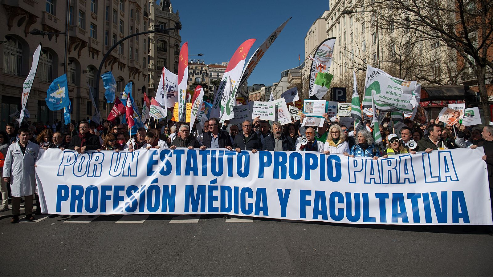 Manifestación de médicos contra el estatuto marco del Ministerio de Sanidad del pasado sábado.