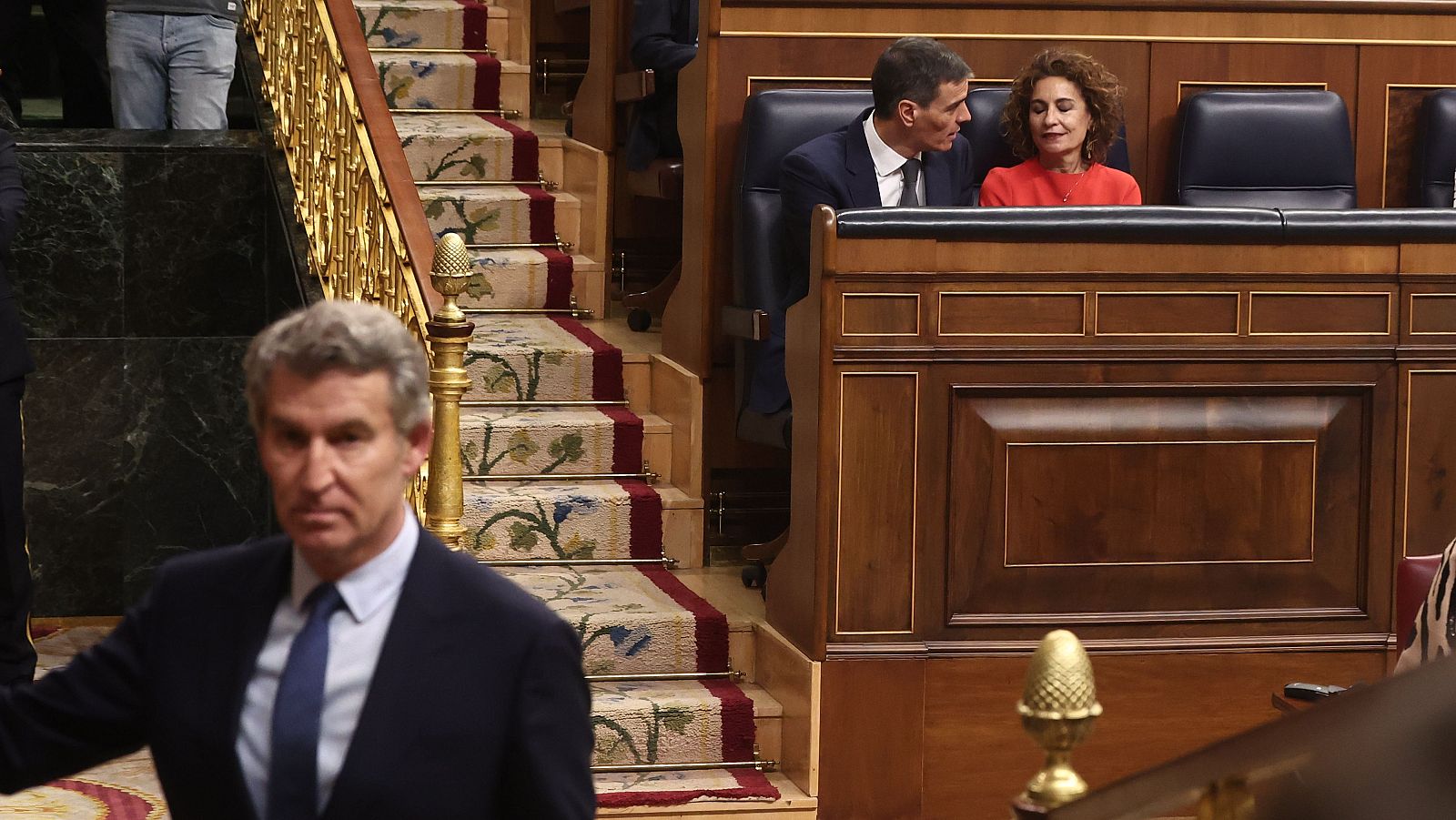Alberto Núñez Feijóo y Pedro Sánchez, en una sesión de control al Gobierno en el Congreso