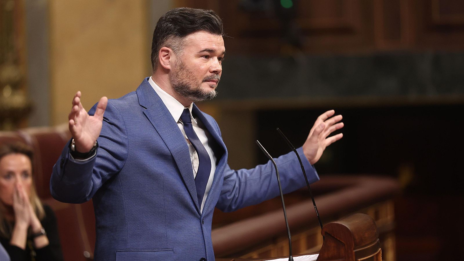El portavoz de Esquerra Republicana de Catalunya, Gabriel Rufián, en el Congreso de los Diputados.