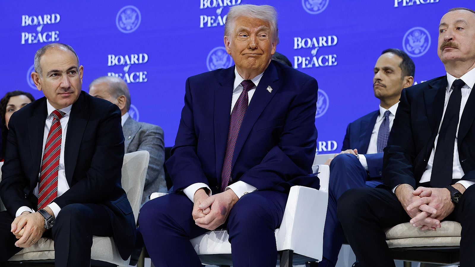Donald Trump durante la presentación de la Junta de Paz