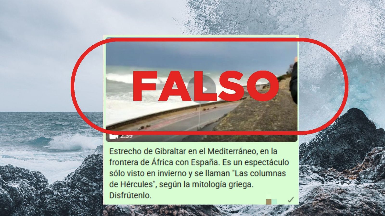 No son olas en el estrecho de Gibraltar en la actualidad, es un vídeo antiguo de San Sebastián