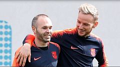 Iniesta se ejercita con el grupo a 48 horas del partido ante el Chelsea